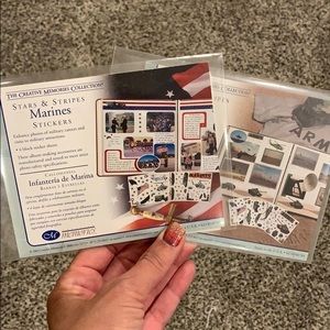 Creative Memories Marines & Army Sticker Packs (2 Sets, 4 Sheets Each)